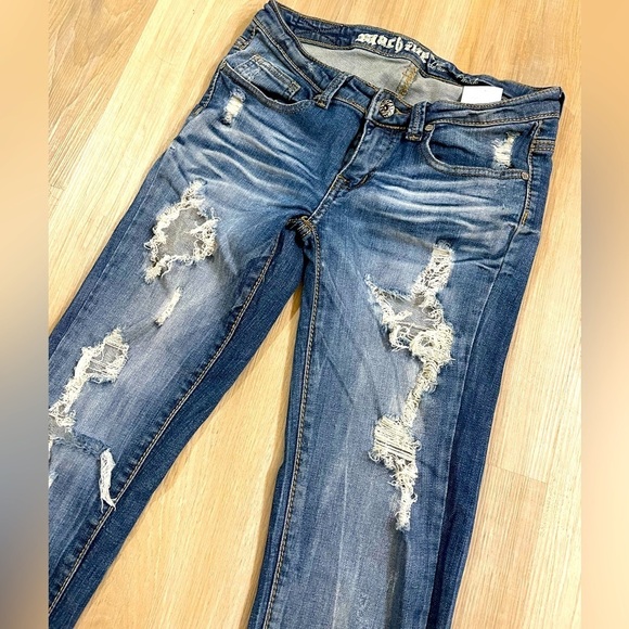 MACHINE Womens Jeans Destroyed Distressed Size 5 - Picture 6 of 10